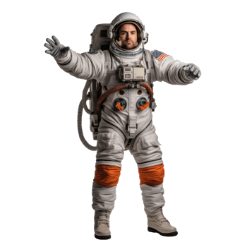 Realistic astronaut isolated png