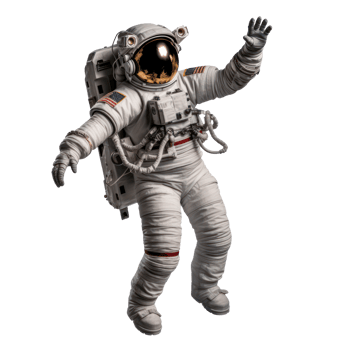 Realistic astronaut isolated png