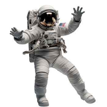 Realistic astronaut isolated png