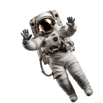 Realistic astronaut isolated png
