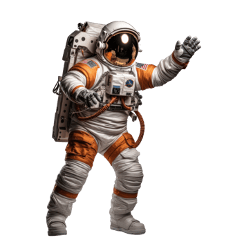 Realistic astronaut isolated png