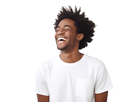 African american man smiling isolated png