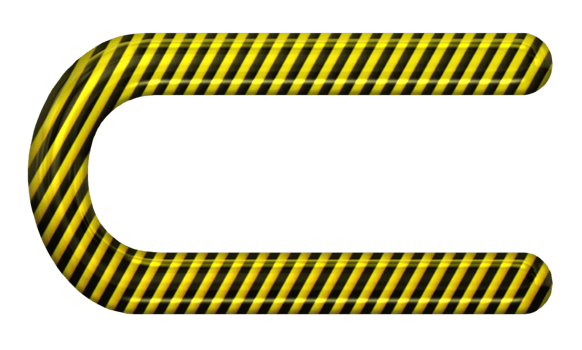 Yellow black danger alphabet png
