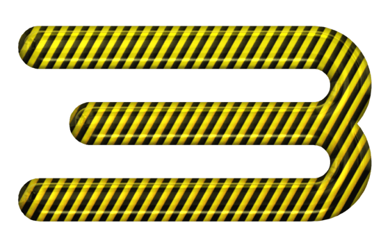 Yellow black danger number 3 png
