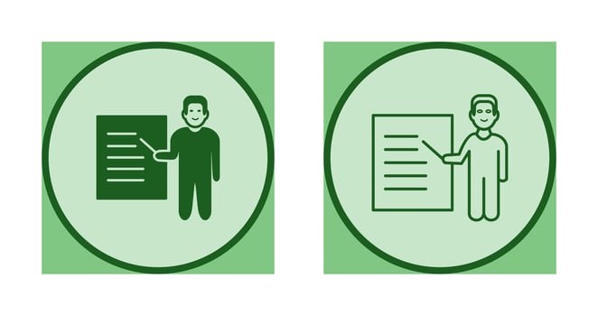 Unique Male Presenter Vector Icon