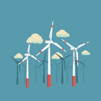 wind energy on blue vector