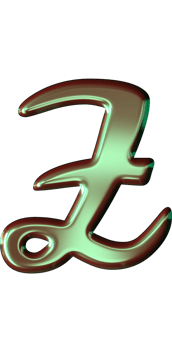 Green glossy alphabet png