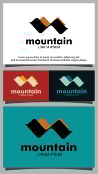 Letter M and mountain logo template vector