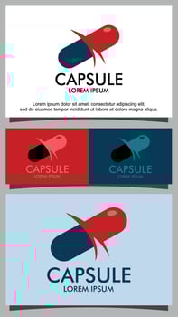 Pill capsule logo template vector