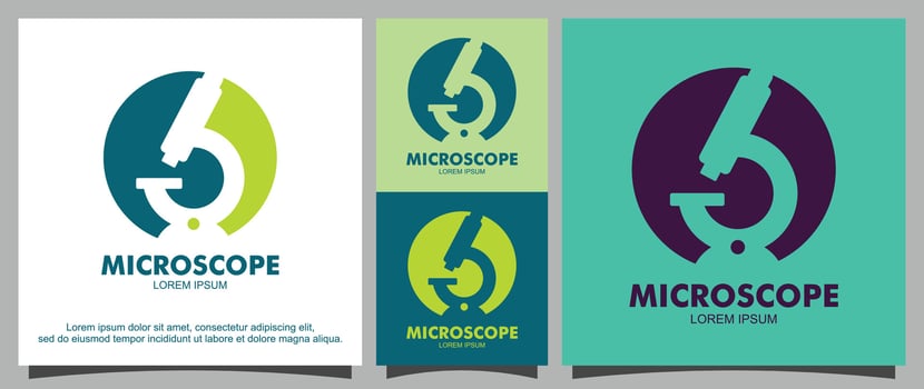 Laboratory equipment Microscope logo template vector