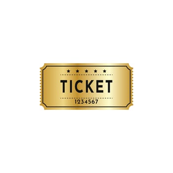 Ticket gold coupon vector design template