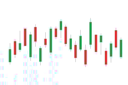 Stock market bar graph, candlestick chart, finance trade data, vector illustration.