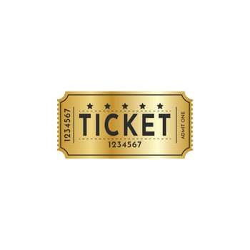 Ticket gold coupon vector design template