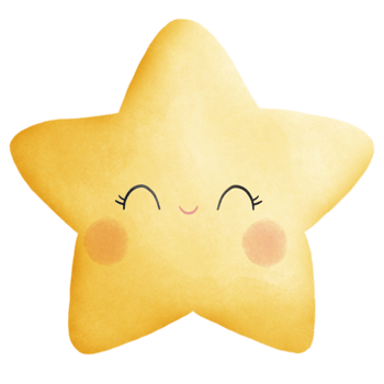 Watercolor cute star png
