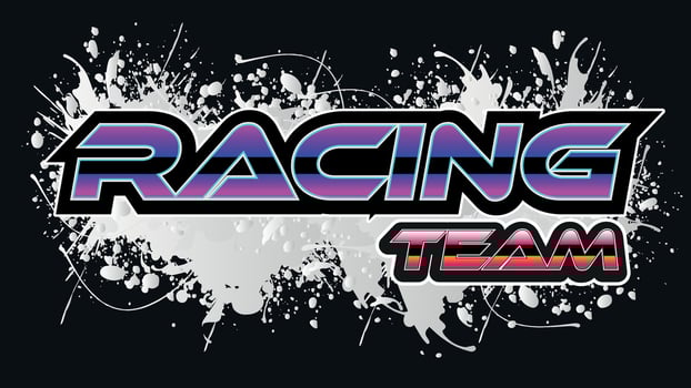 racing sticker ornament lettering vector