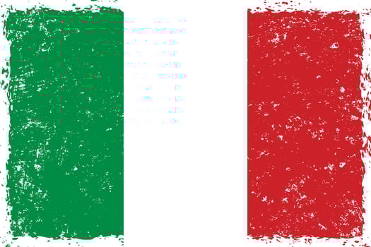 Italy flag grunge distressed style vector