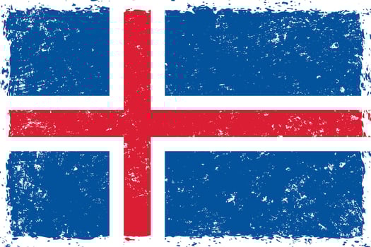 Iceland flag grunge distressed style vector