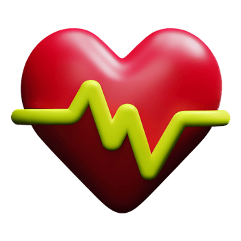 heartbeat 3d rendering icon illustration png
