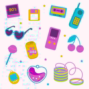 90s elements seamless pattern. old school pattern vector