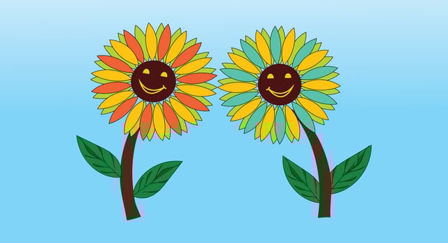 cute sunflower happy face illustration vector