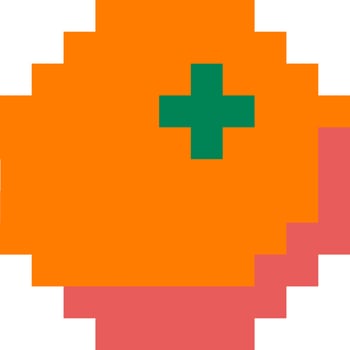 orange fruit cartoon icon in pixel style vector