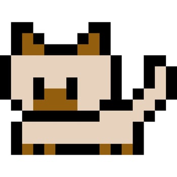 cat cartoon icon in pixel style vector