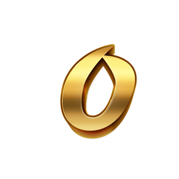 Golden Number 0 pro transparent background, Shiny Metallic 3D for Celebration and Design png