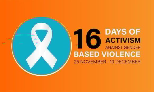 16 Days of Activism Against Gender-Based Violence.  November 25 to December 10 .Background, banner, card, poster, template. Vector illustration.