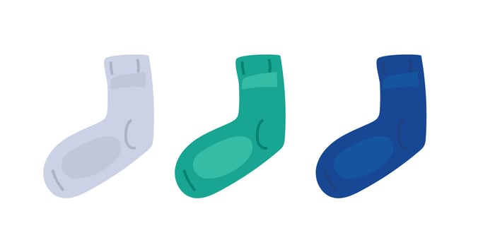 Vector Flat illustration of socks. picture of hanging socks.