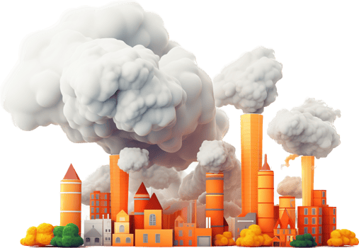 Air pollution png with AI generated.