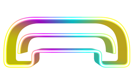 3d render of stripe with rainbow colors png
