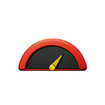 speedometer 3d rendering icon illustration png