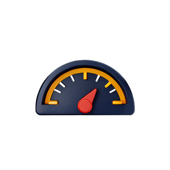 speedometer 3d rendering icon illustration png