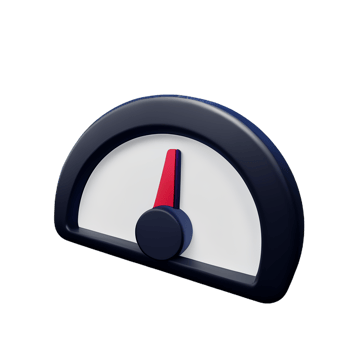 speedometer 3d rendering icon illustration png