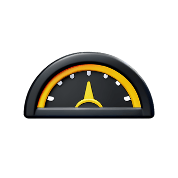 speedometer 3d rendering icon illustration png