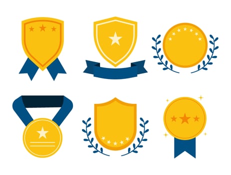 medal award winner set vector