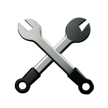 wrench 3d rendering icon illustration png