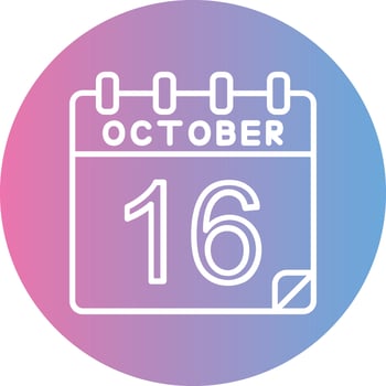 16 October Vector Icon