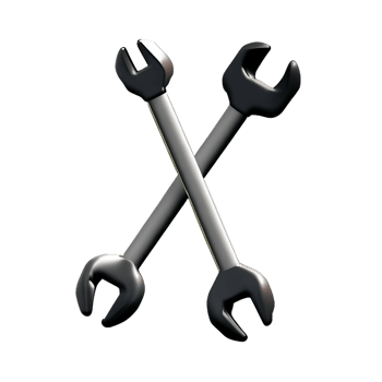wrench 3d rendering icon illustration png