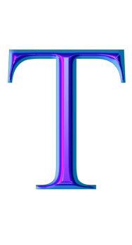 Blue iridescent alphabet png