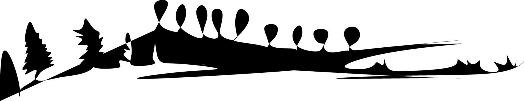 Drawing skecth of the mountain vector
