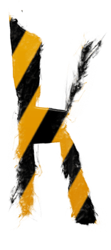 Grunge danger alphabet png