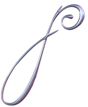 Iridescent curly alphabet png