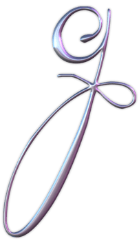 Iridescent curly alphabet png