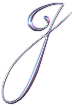 Iridescent curly alphabet png