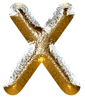 Silver gold metallic alphabet png