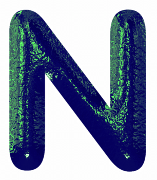 Black with green shine alphabet png