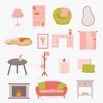 Vector of living room furniture