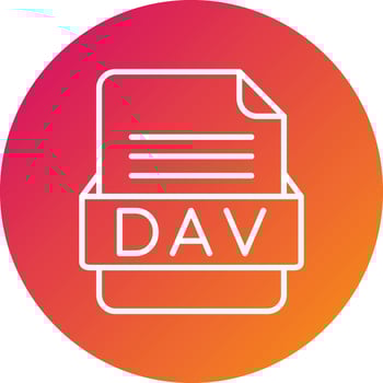 DAV File Format Vector Icon