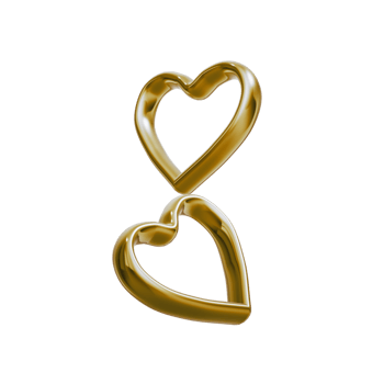 Two hearts in two colors on a transparent background. png